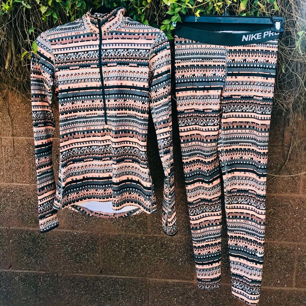Nike Pro Dri-Fit leggings & zip up long sleeve
